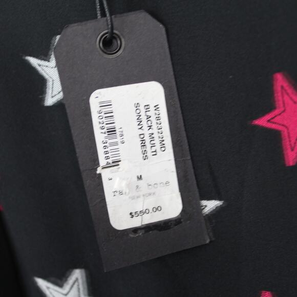 Rag & Bone Sonny Black Silk Chiffon Star-Print Dress - Picture 8 of 12